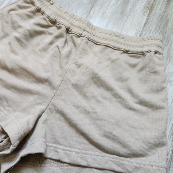 Daily Practice Anthropologie Be Fast Drawstring Sweat Shorts Tan Pockets Sz S - Picture 2 of 9